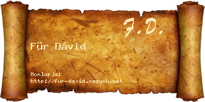 Für Dávid névjegykártya